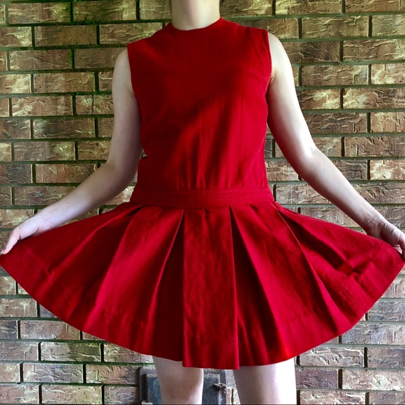 Vintage Dresses & Skirts - LAST CHANCE☂️Vintage 1960s red drop waist dress